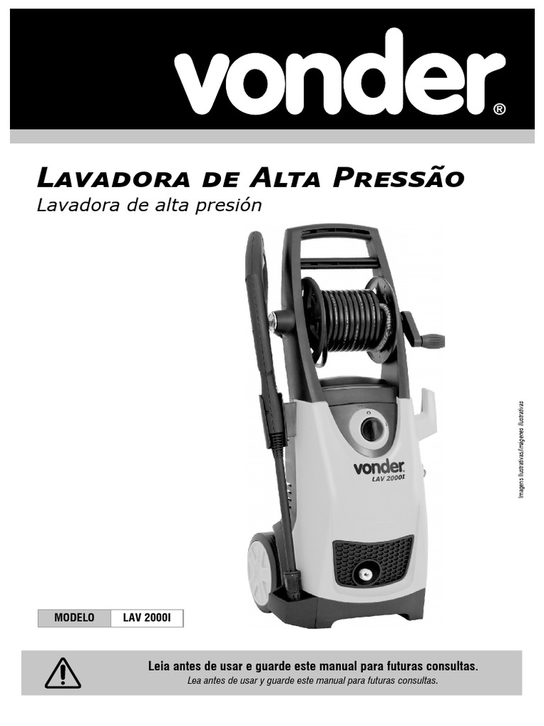 Manual da Lavadora de Alta Pressão LAV 2000I | PDF | Eletricidade | Pressão
