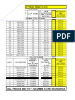 Updated Price List