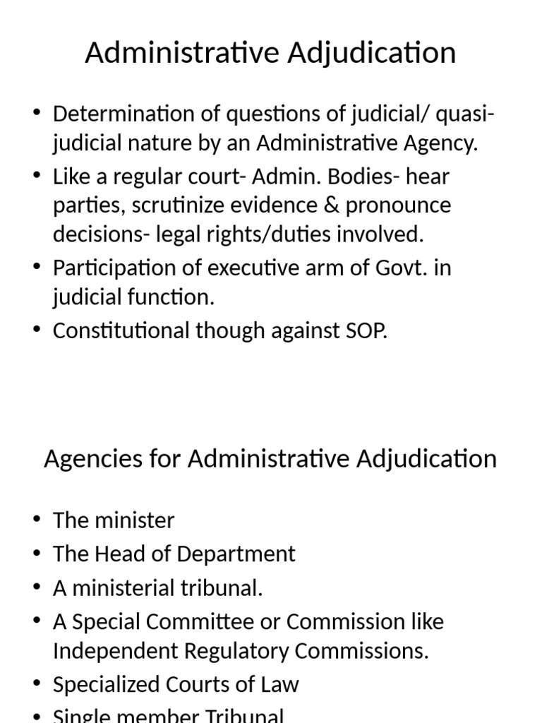 Understanding Administrative Adjudication | PDF | Tribunal ...