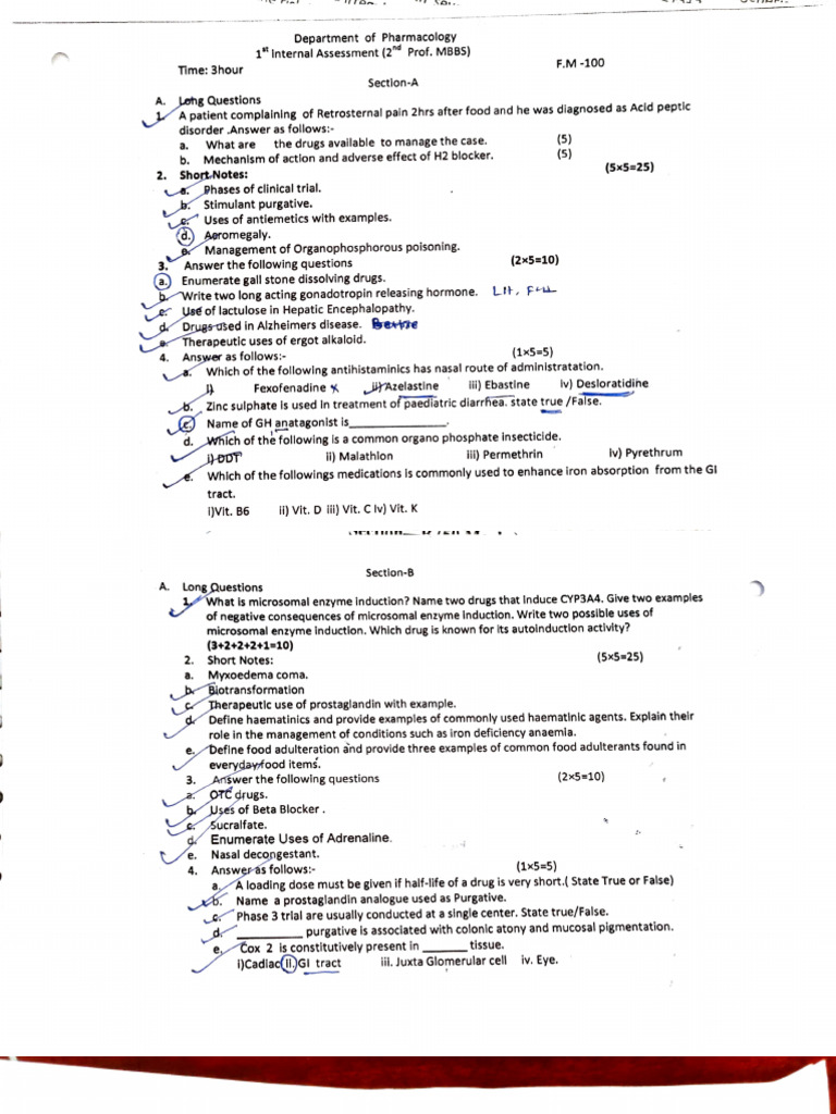 MBBS 2nd Prof Internal Assessment Guide | PDF | Bacteria | Biology