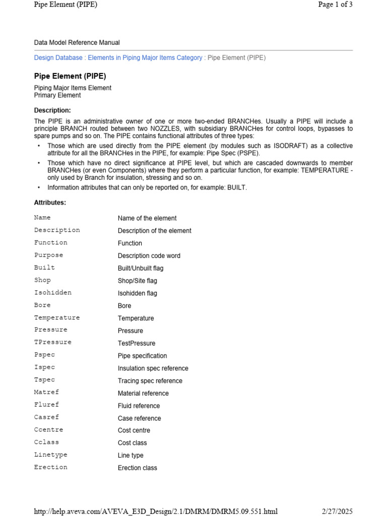 Pipe Element Attributes Overview | PDF | Pipe (Fluid Conveyance) | Pressure