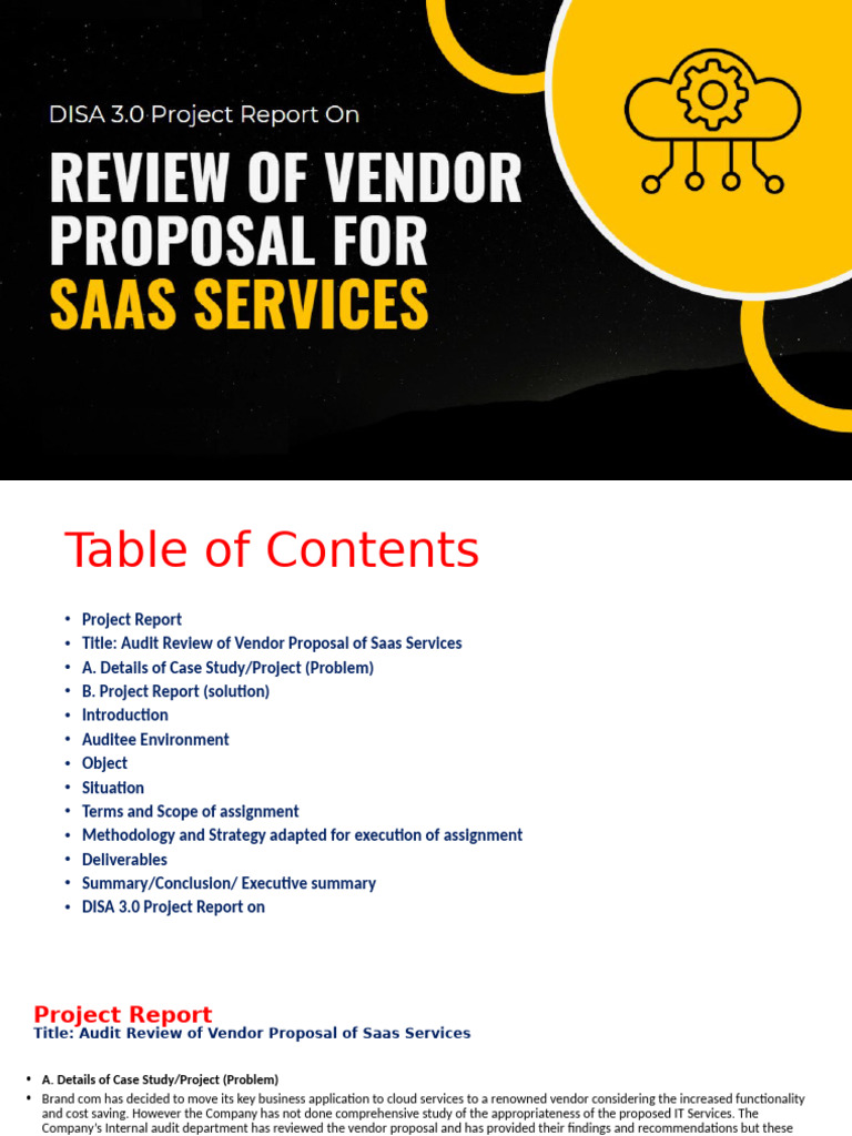 Audit Review of SaaS Vendor Proposal | PDF | Cloud Computing | Audit
