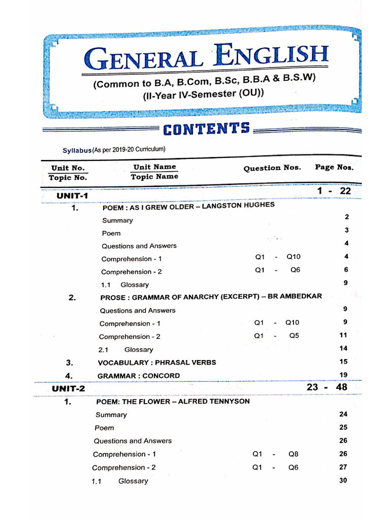 4th Sem English | PDF