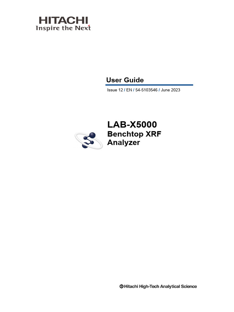 120 LAB X5000 Series User Guide EN | PDF | Calibration | X Ray