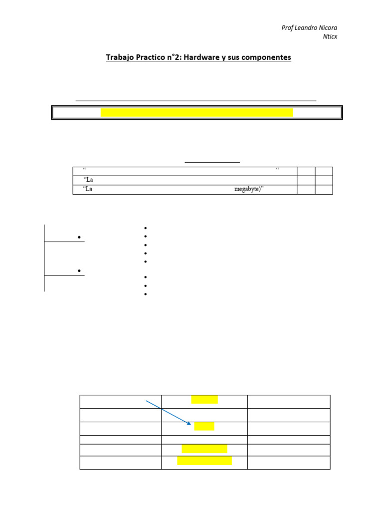 Trabajo Practico #2 Hardware | PDF | Hardware de la computadora ...