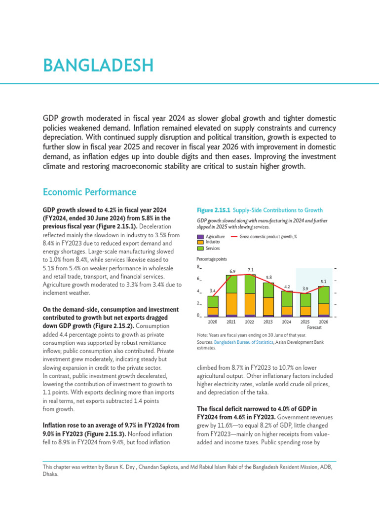 Bangladesh Economic Outlook 2025 | PDF | Inflation | Monetary Policy