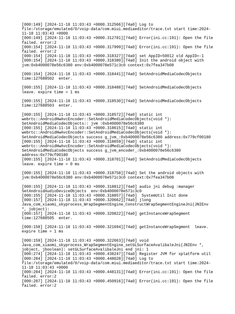 Android Media Codec Initialization Logs | PDF | Computer Engineering ...