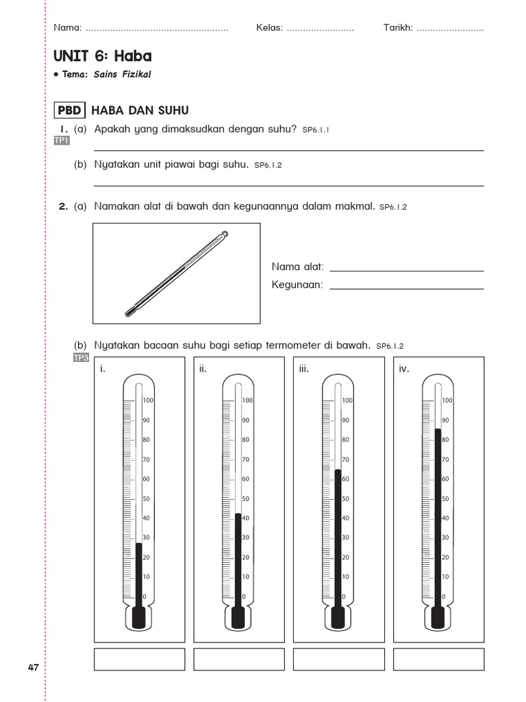 Latihan Haba dan Suhu Tahun 5 | PDF