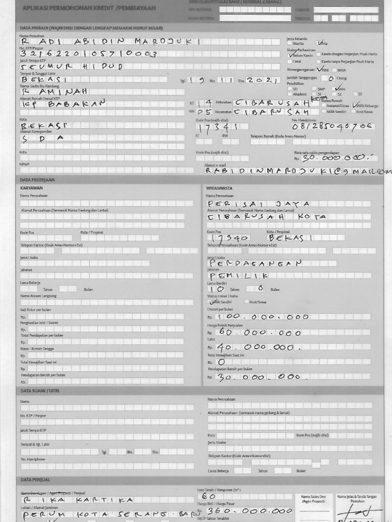 Format Form KPR | PDF