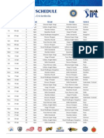 IPL 2012 Fixture