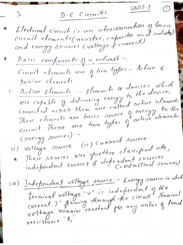 BEE NOTES UNIT 1 | PDF