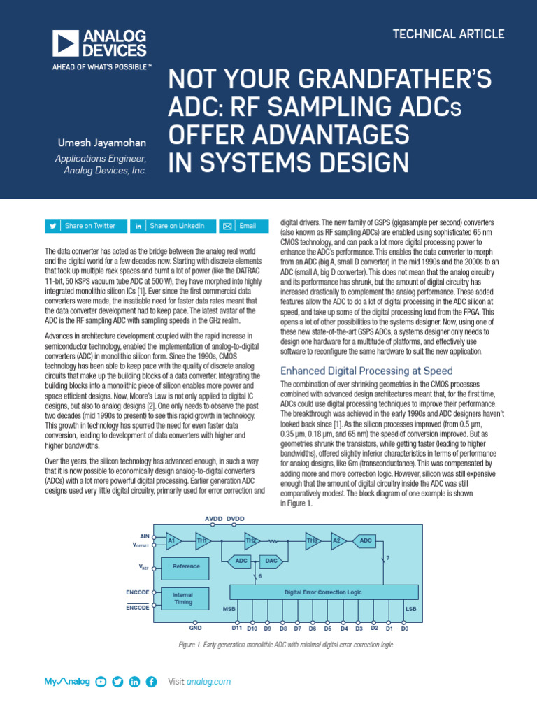 Not Your Grandfathers ADC RF Sampling ADCs Offer Advantages in Systems ...