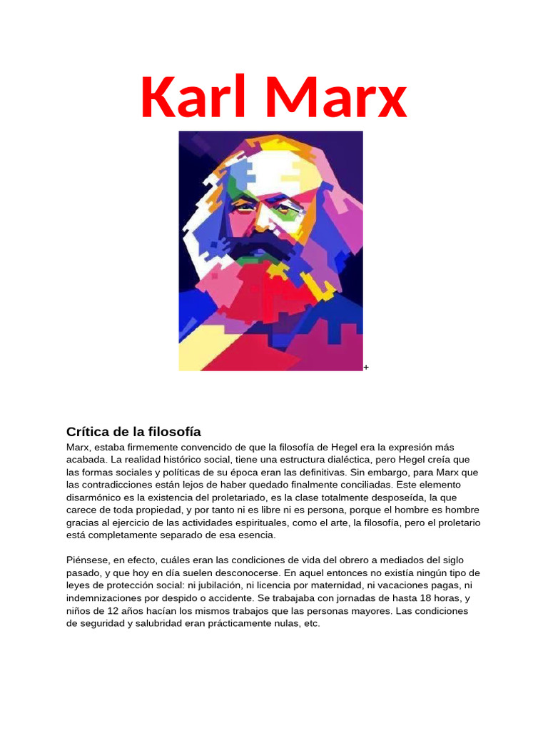 Crítica de Marx a Hegel y el Proletariado | PDF | Karl Marx | Georg ...