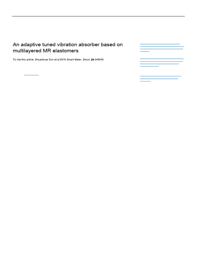 Multilayered MR Elastomer Vibration Absorber | PDF | Oscillation ...
