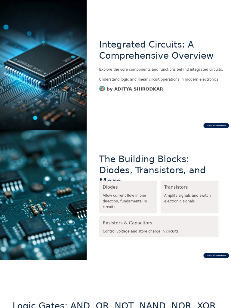 Integrated Circuits A Comprehensive Overview | PDF | Logic Gate | Amplifier