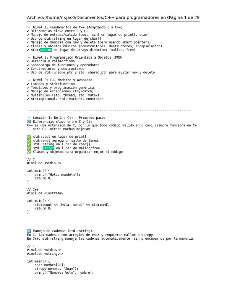 Fundamentos y POO en C++ Moderno | PDF | C ++ | Hilo (Computación)