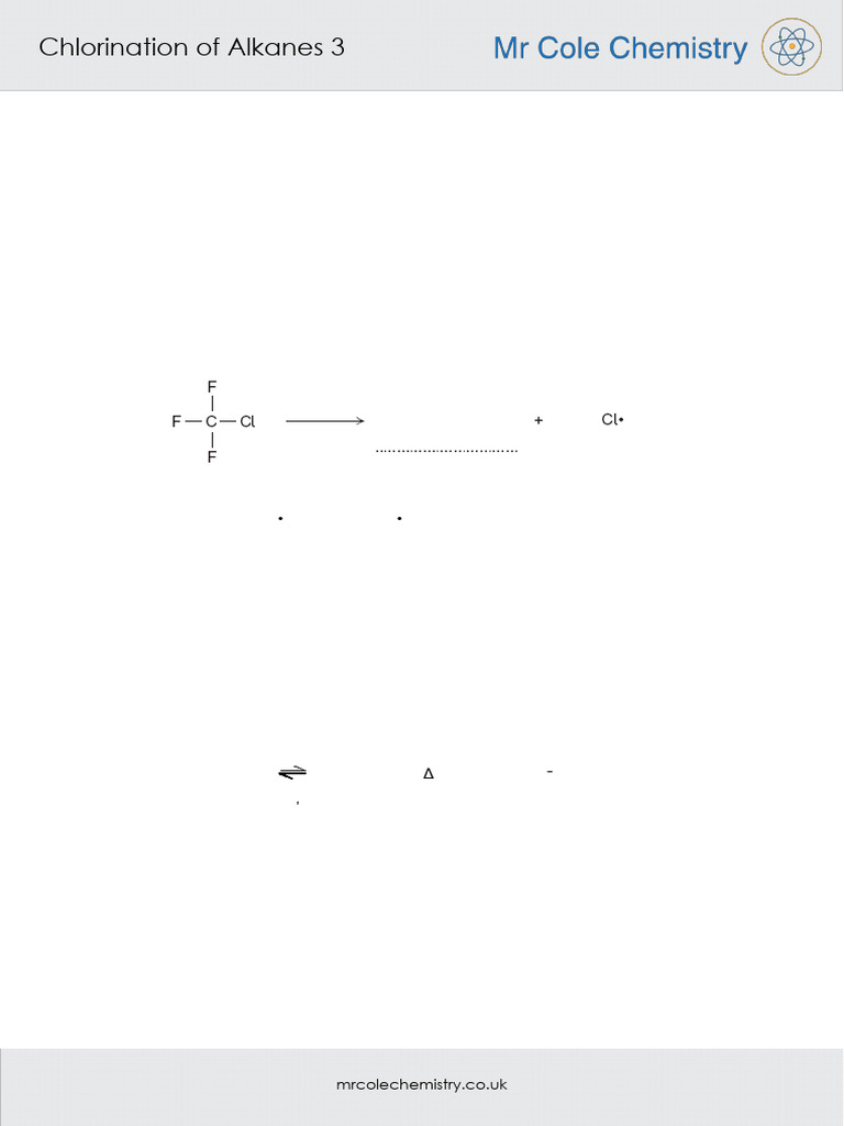 Chlorination of Alkanes Question Pack 3 | PDF | Chlorine ...