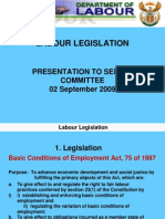 Labour Legislation: Presentation To Select Committee 02 September 2009