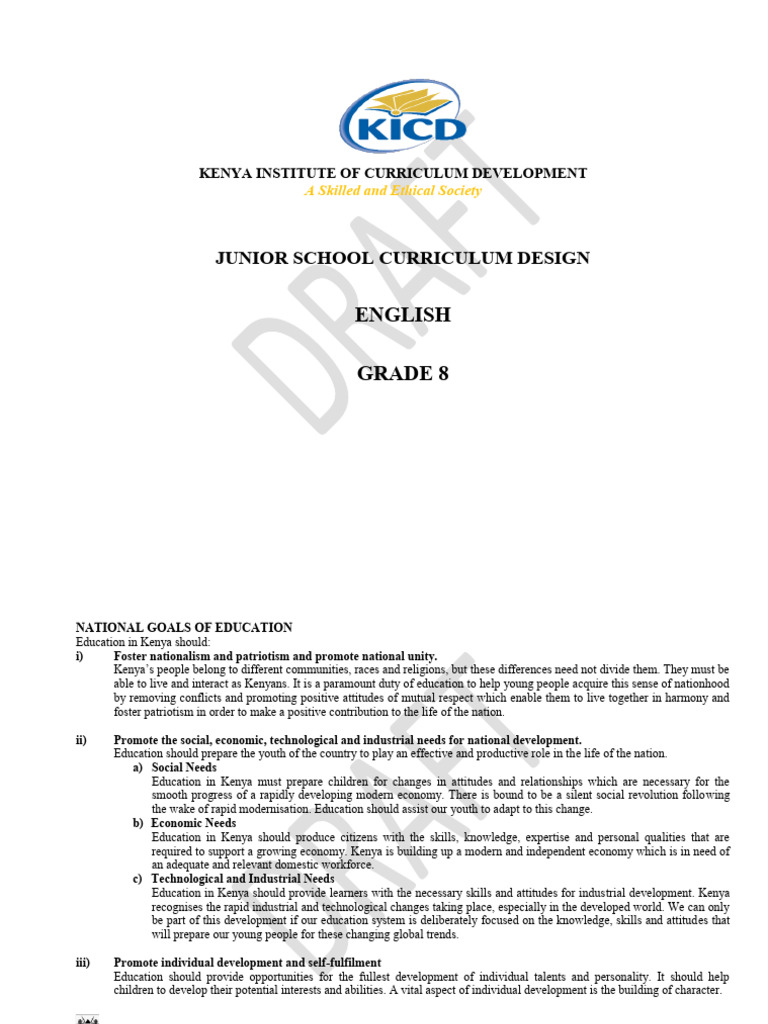 Grade 8 English Curriculum Overview | PDF | Learning | Stress (Linguistics)