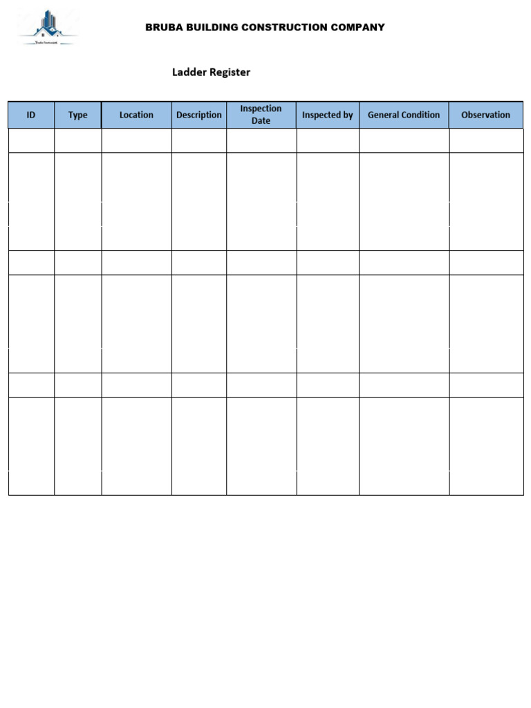 BRUBA Ladder Inspection Check List | PDF