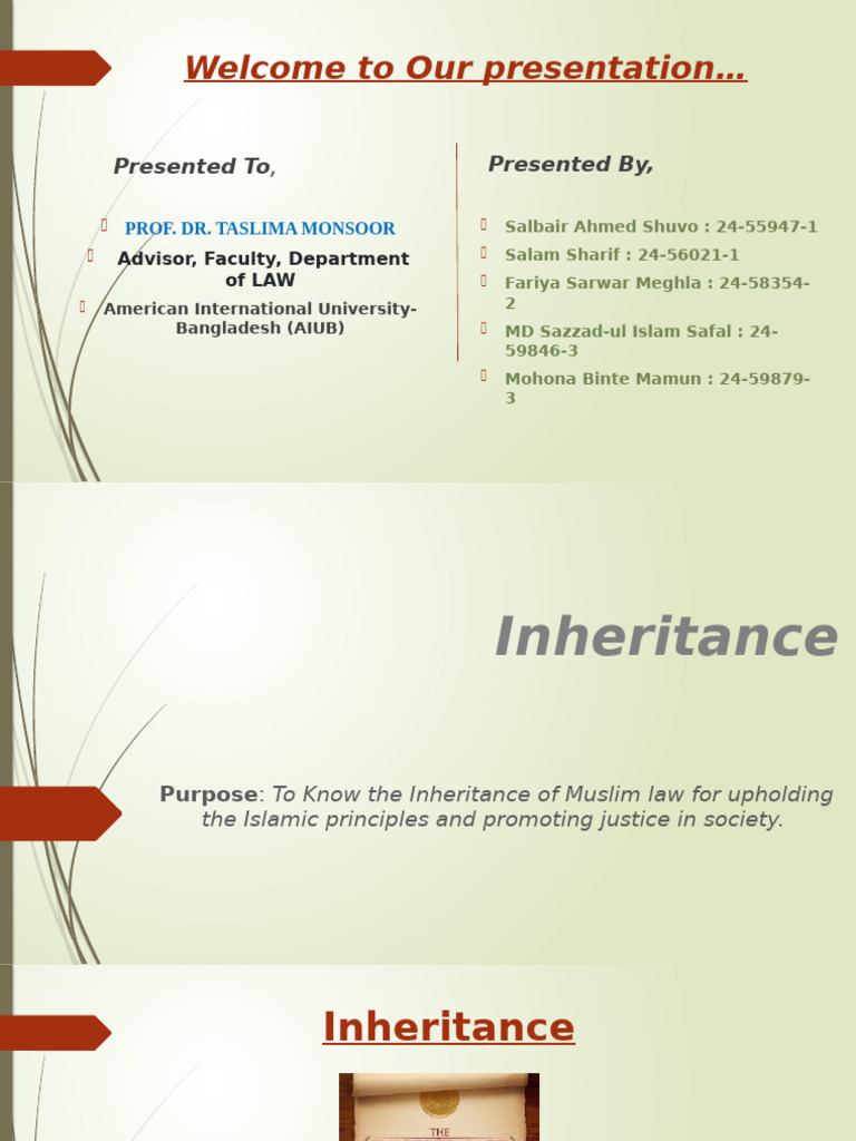 Muslim Inheritance Law Explained | PDF | Inheritance | Sharia