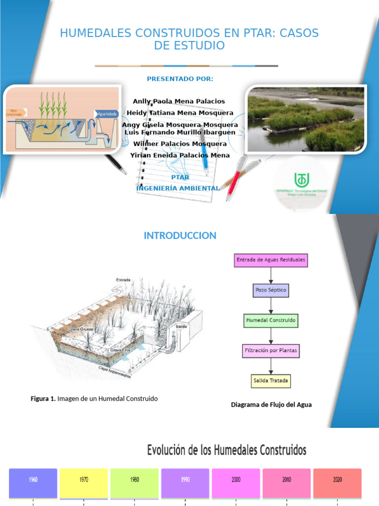 Humedales Construidos en PTAR: Estudio | PDF | Las bacterias | Aguas