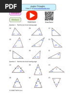 Exam Questions on Missing Angles | PDF | Triangle | Elementary Geometry