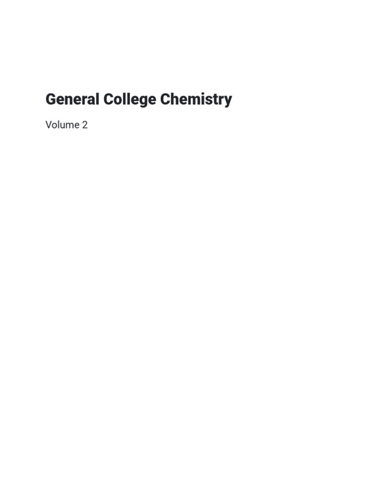 General College Chemistry Volume 2 Guide | PDF | Entropy | Gibbs Free ...