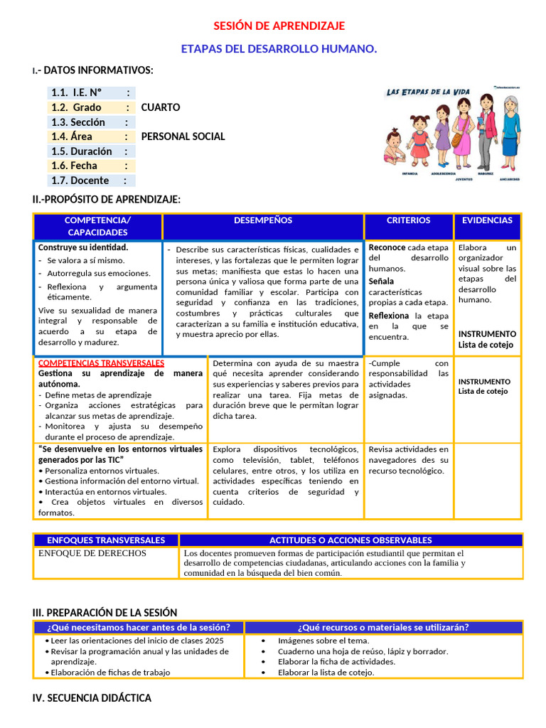 Etapas del Desarrollo Humano en Cuarto | PDF | Aprendizaje | Adultos
