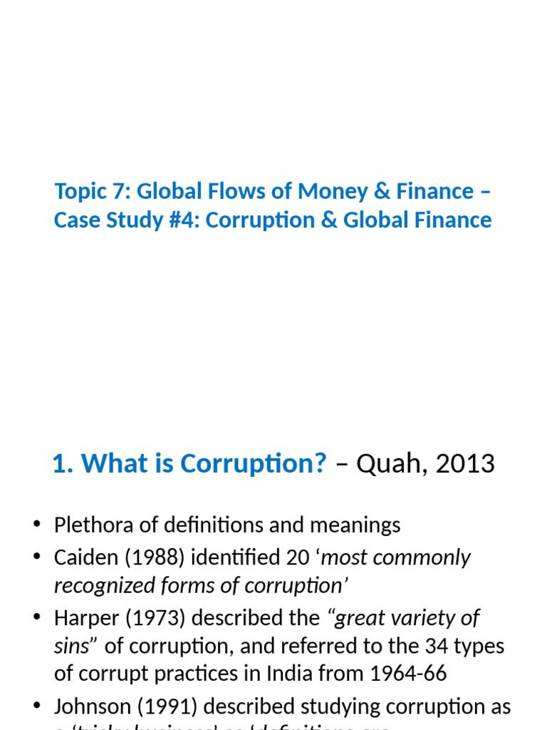 Topic 7 - Case Study No.4 - Corruption and Global Finance | PDF ...