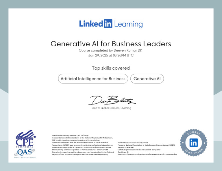 Generative AI Course for Business Leaders | PDF