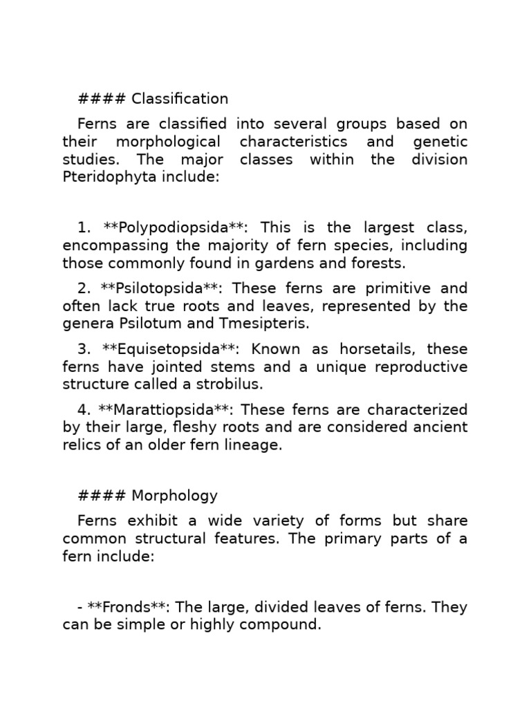 Fern Classification and Ecology Explained | PDF | Fern | Plants