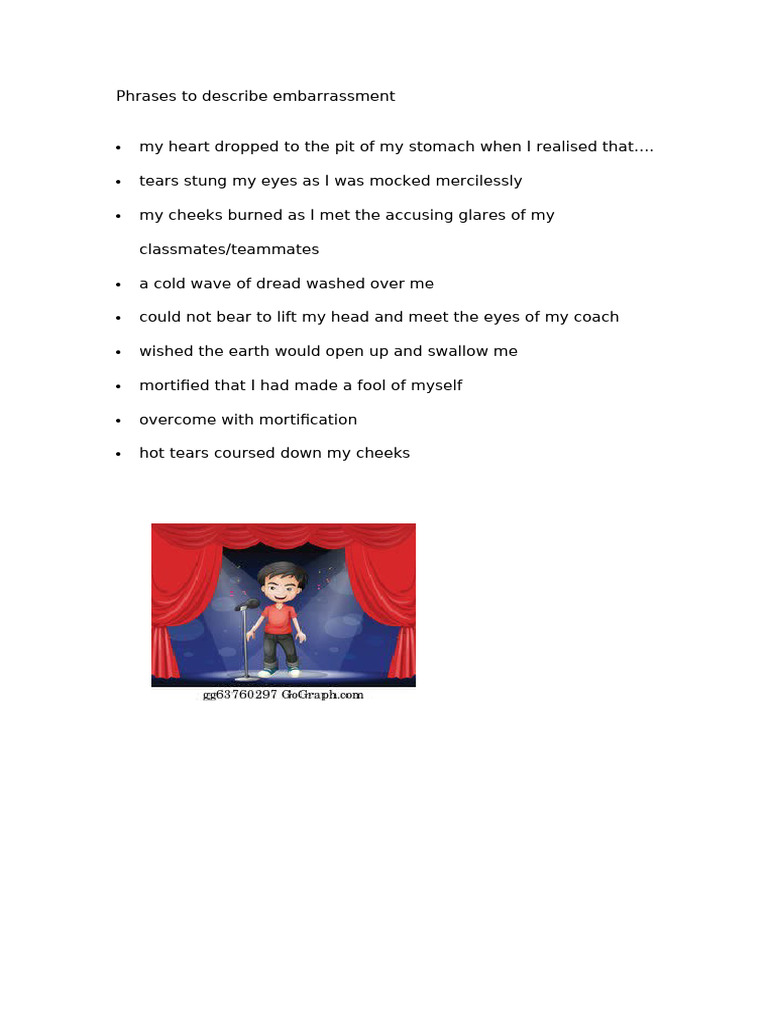 Phrases for Describing Embarrassment | PDF