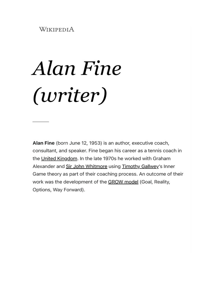 Alan Fine: Coaching and Leadership Expert | PDF