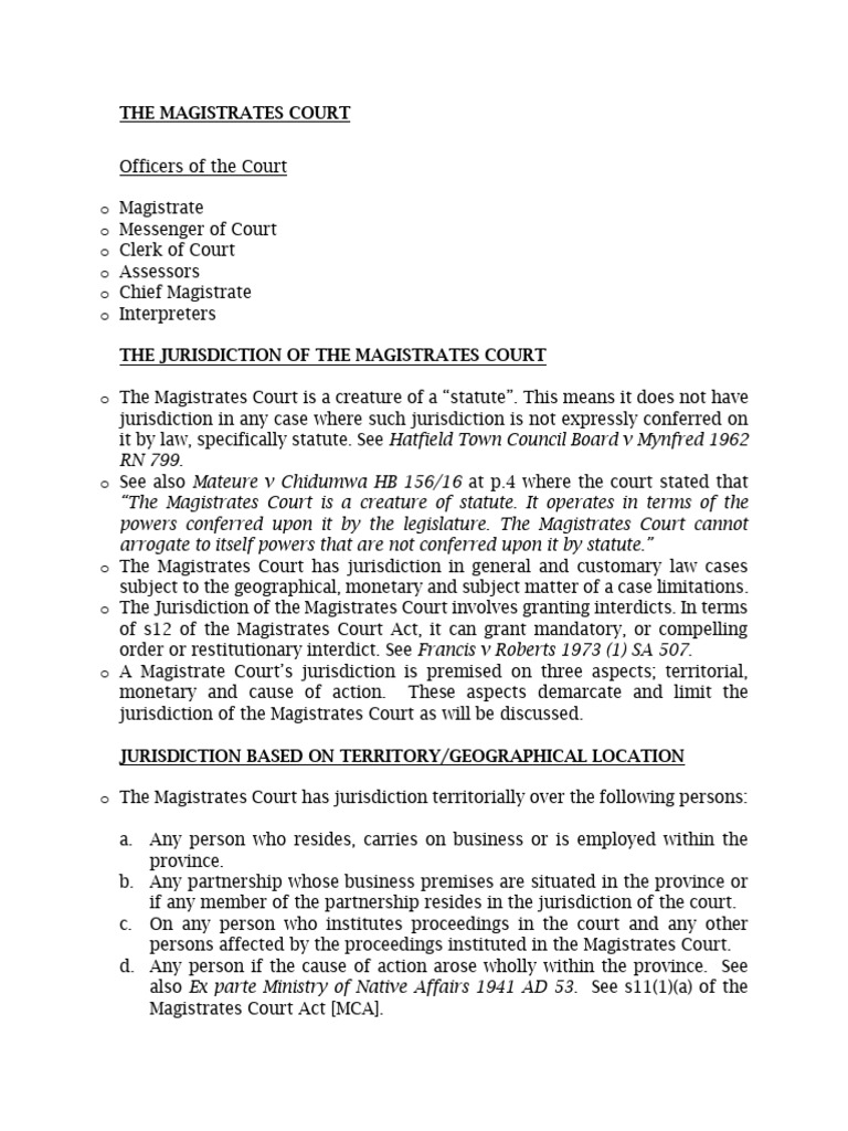 Understanding Magistrates Court Jurisdiction | PDF | Justice | Crime ...