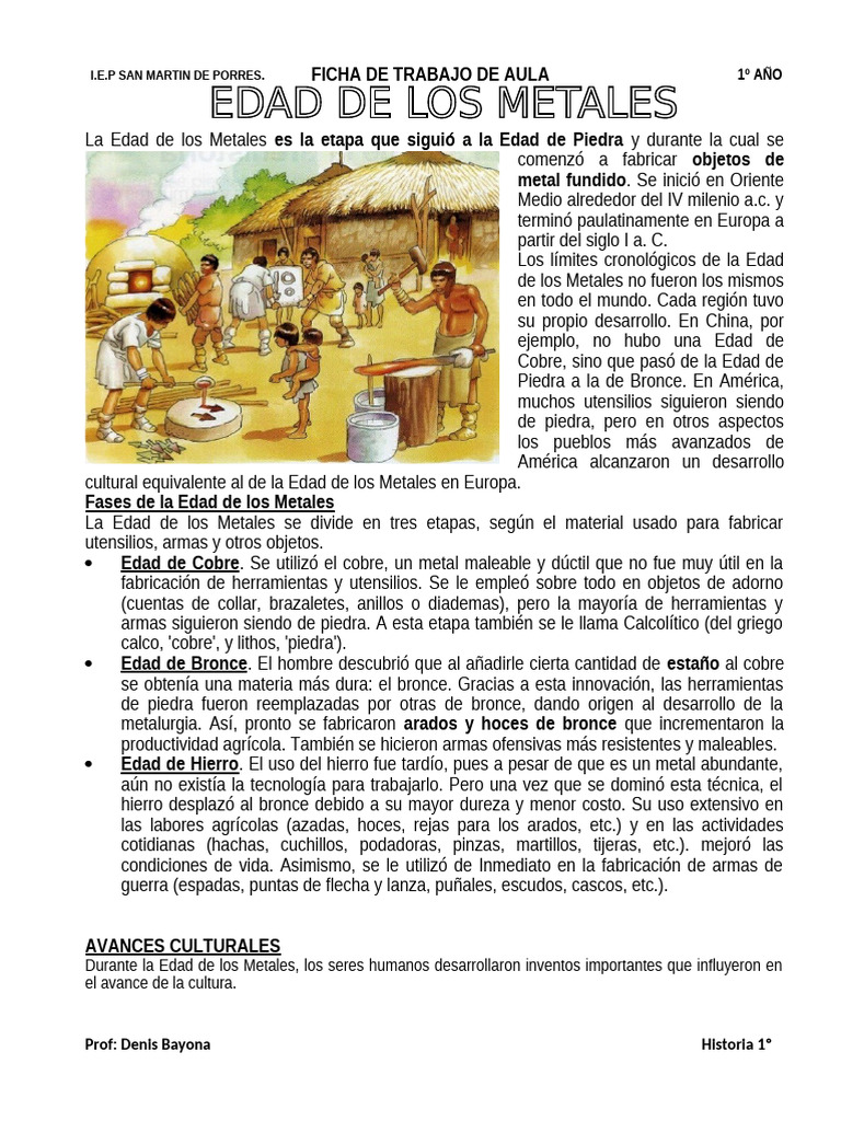 Fases de la Edad de los Metales | PDF | Rieles | Bronce