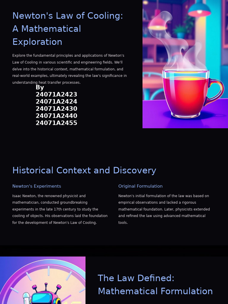 Newton's Law of Cooling - A Mathematical Exploration | PDF | Heat ...