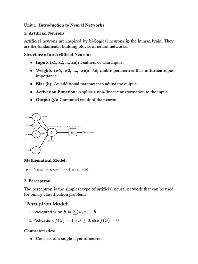 Introduction to Neural Networks Basics | PDF | Mean Squared Error ...