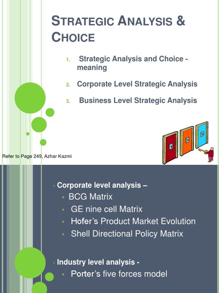 Strategic Analysis Choice Topic 5 PDF Strategic Management Business