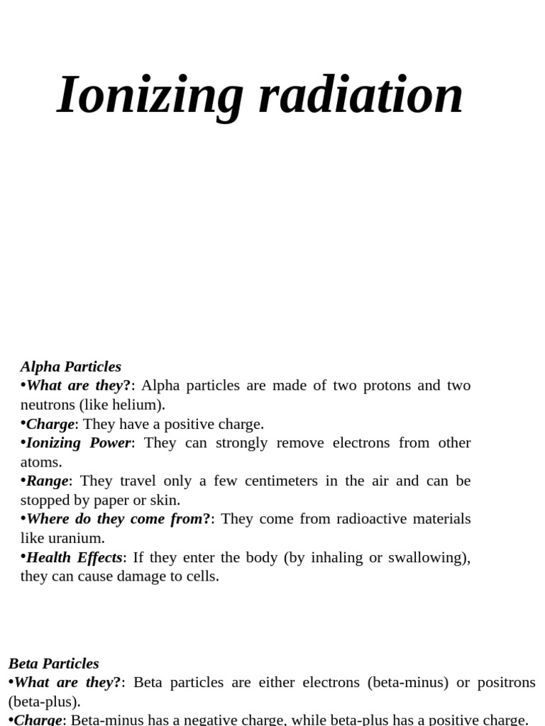 Types of Ionizing Radiation Explained | PDF