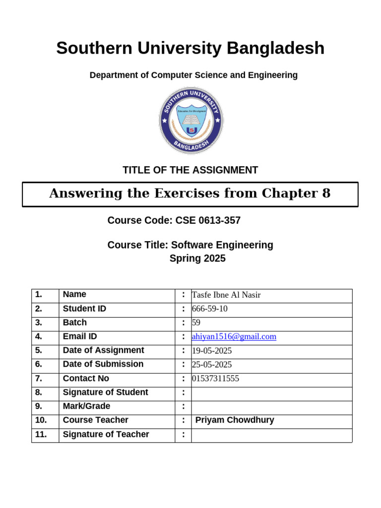 SE CT-Assignment (Spring 2025) (666-59-10) | PDF | Software Testing ...