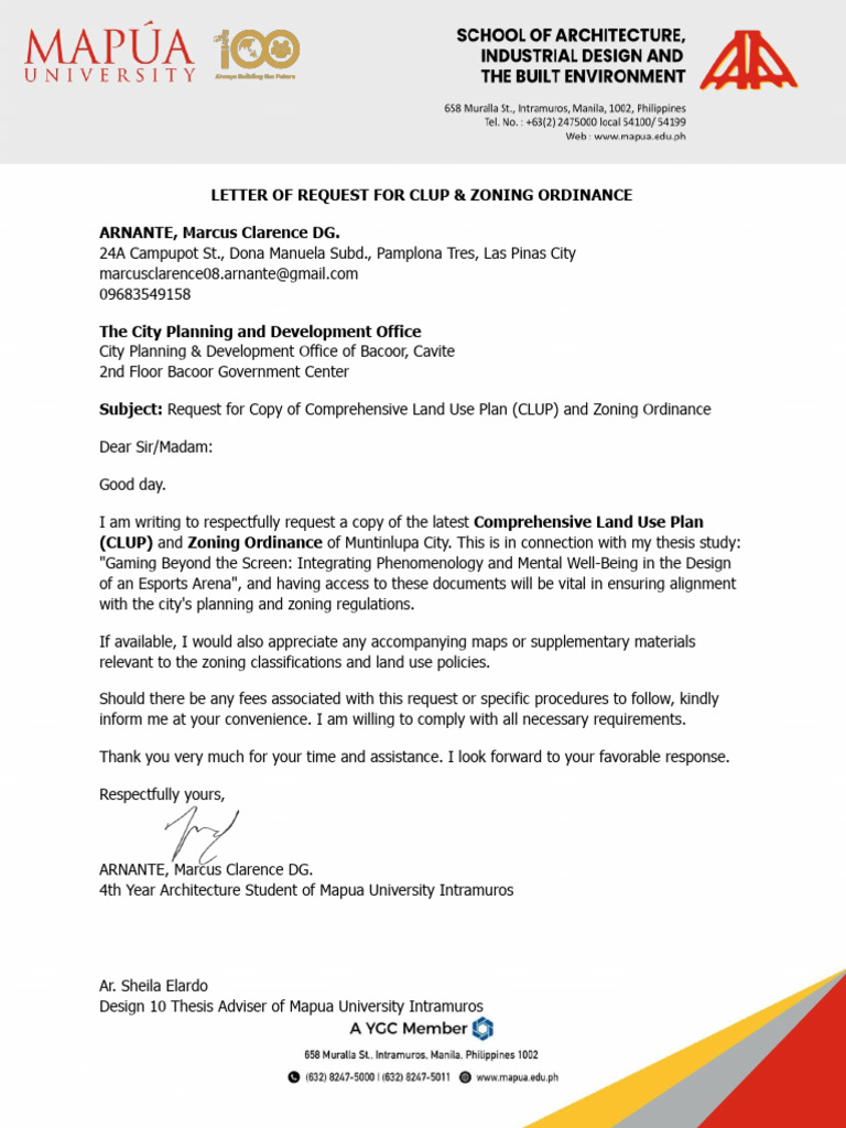 ARNANTE - City Hall Letter (Cavite) | PDF