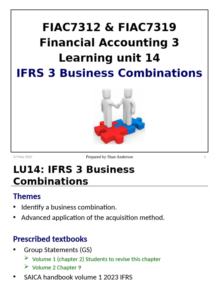 IFRS 3 Business Combinations | PDF | Goodwill (Accounting) | Fair Value