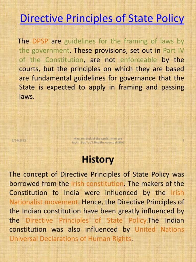 Understanding Directive Principles of State Policy | PDF | Justice ...
