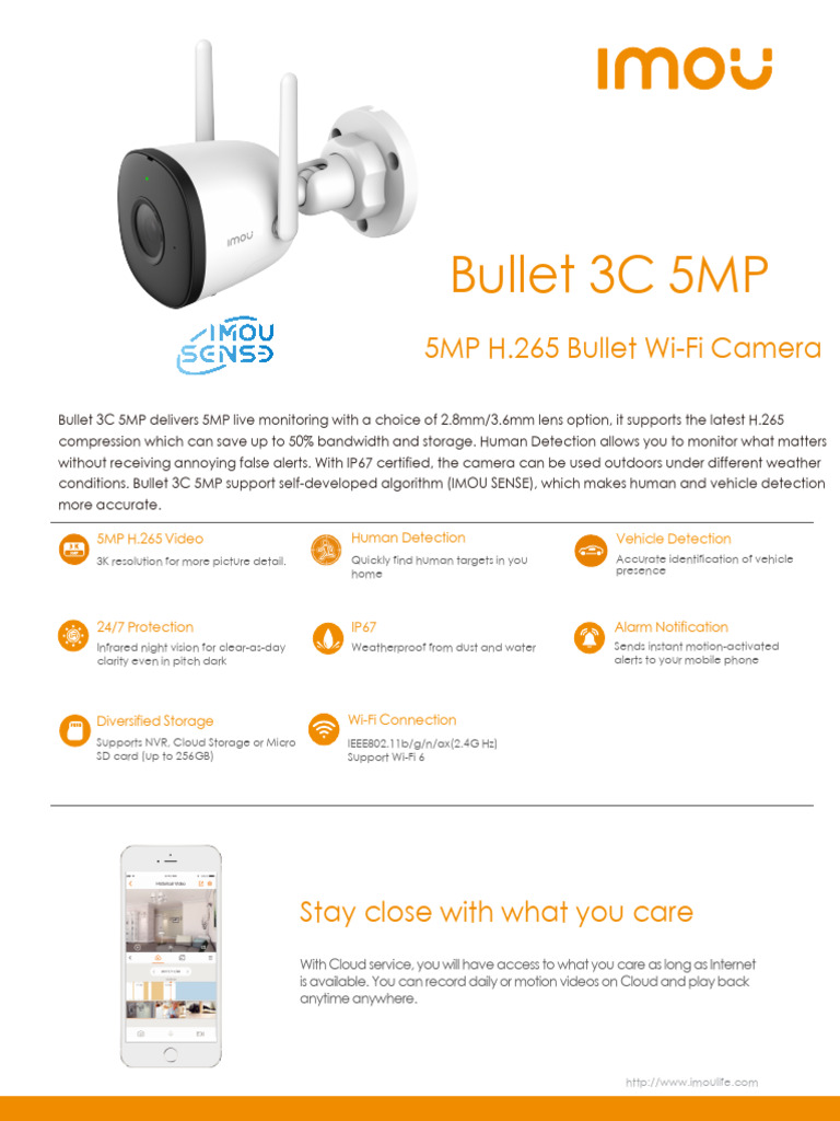 Imou Bullet 3C 5MP Wi-Fi Camera | PDF | Wi Fi | Camera