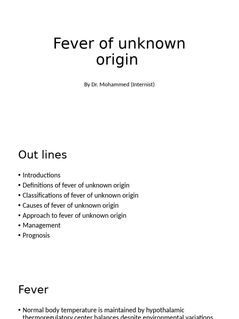 Understanding Fever of Unknown Origin | PDF | Fever | Hyperthermia