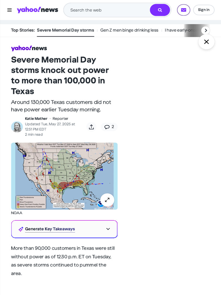 Severe Memorial Day Storms Knock Out Power To More | PDF | Thunderstorm ...
