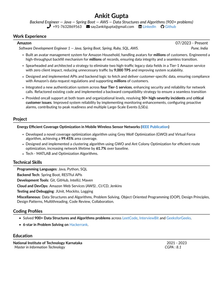 Ankit Gupta: Backend Engineer Profile | PDF | Object Oriented ...