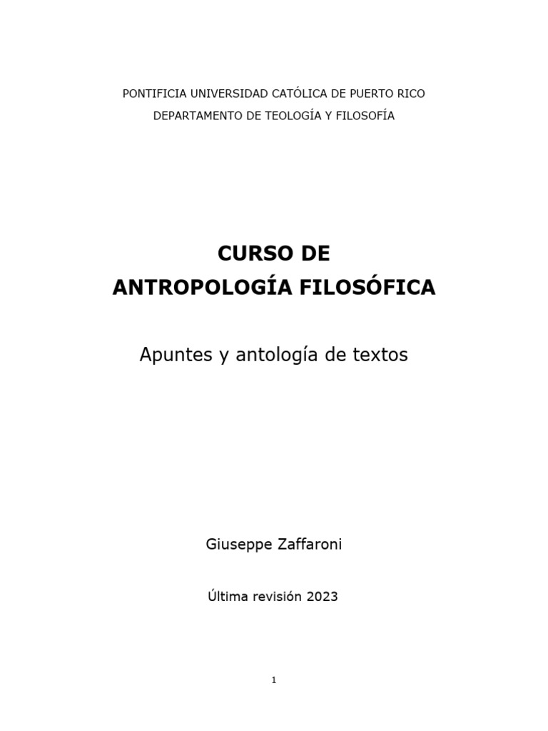 Antropología Filosófica: El Ser Humano | PDF | Conocimiento | Experiencia
