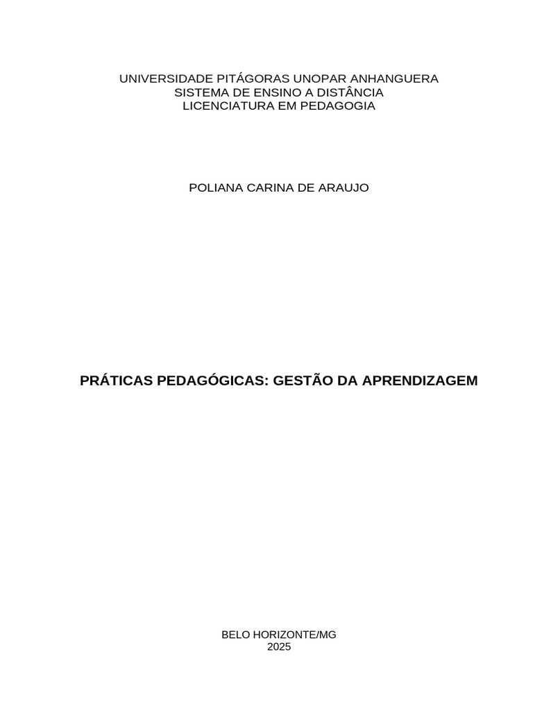 Gestão da Aprendizagem na Pedagogia | PDF | Pedagogia | Aprendizado
